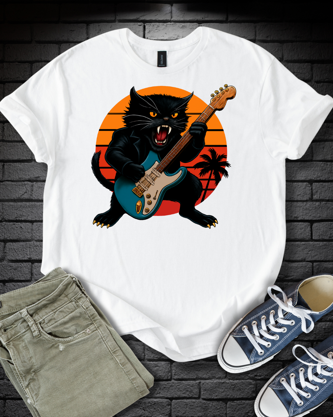 Fierce Rockin' Cat T-Shirt