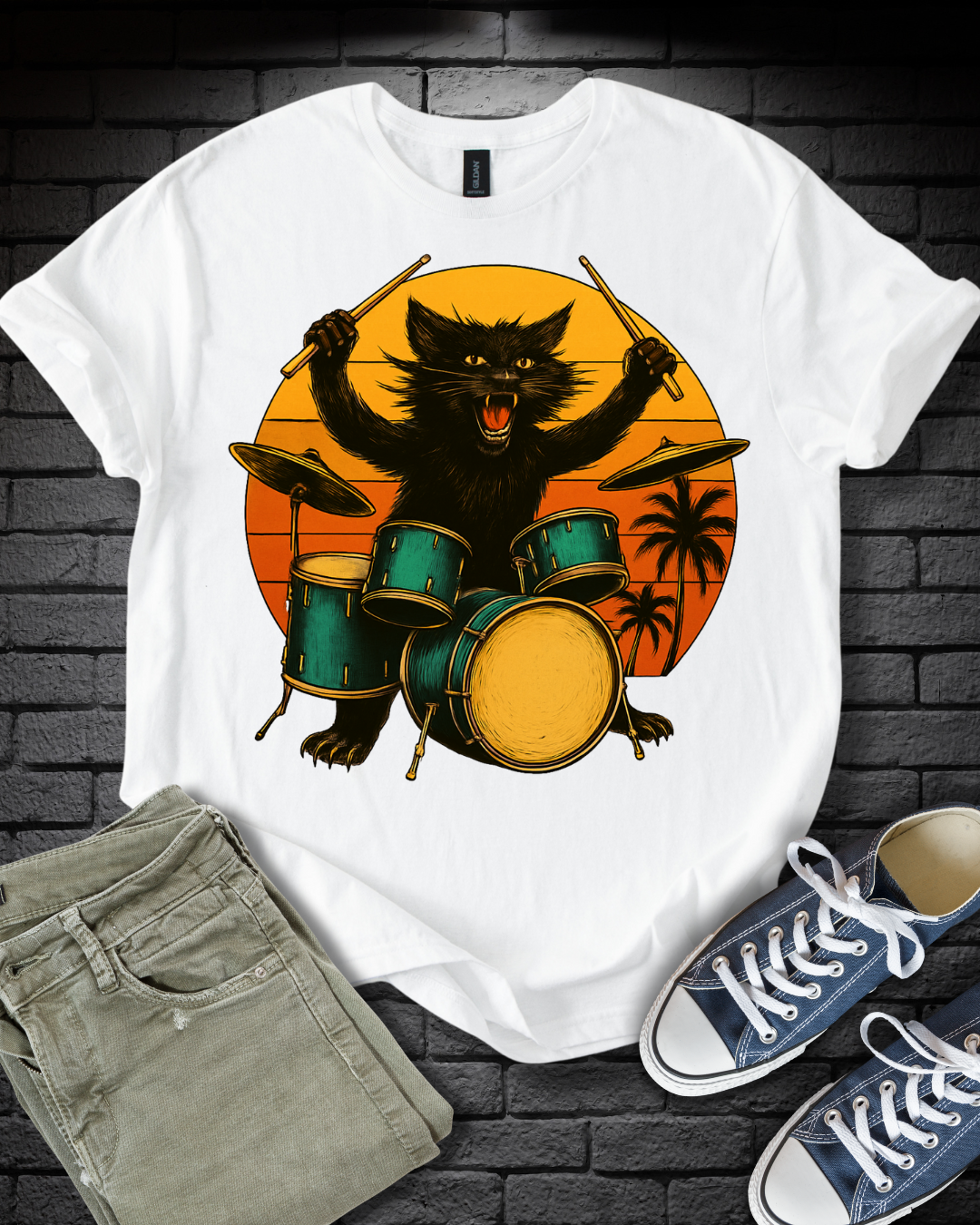 Drummer Cat T-Shirt